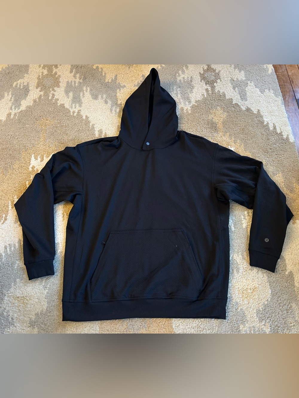 Lululemon Men’s Relaxed Fit Training Hoodie Textured Black Size Large